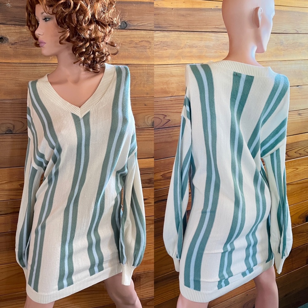 Cozy Striped SLOUCHY Oversized SWEATER Size Large As-Is